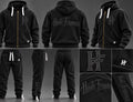 Haute Frequence Black Zip-Up Hoodie & Jogger Set