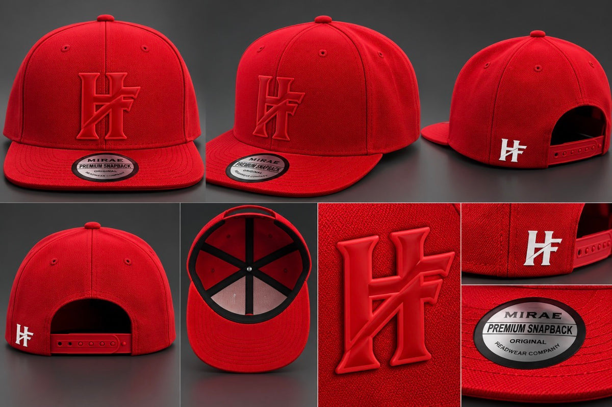 Red HF Monogram Snapback | HAUTE FREQUENCE – HAUTE FREQUENCE Clothing Co.
