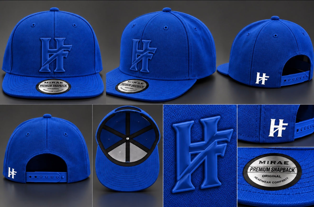 HF Monogram Snapback – Royal Blue – HAUTE FREQUENCE Clothing Co.